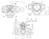Inline Industries 3-Way Ball Valve, 514F